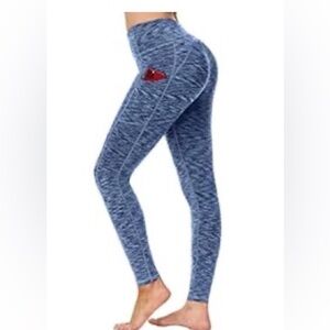 Ewedoos Blue Space-Dye Active Leggings – Size L